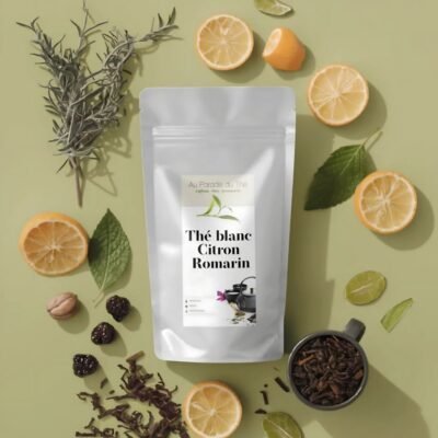 sachet thé blanc citron romarin